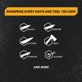 Work Sharp Ken Onion Elite Mk2 sharpening knives on the bench for accuracy.