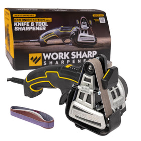 Work Sharp Ken Onion knife sharpener front view showing precise edge setup.