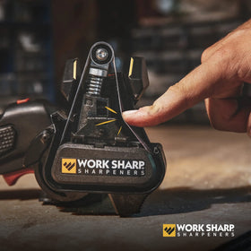 Work Sharp belts sharpen lawn mower blades for quick maintenance.