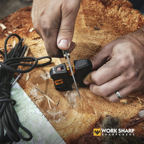 Work Sharp Pivot edge restoration through convex carbide sharpening.