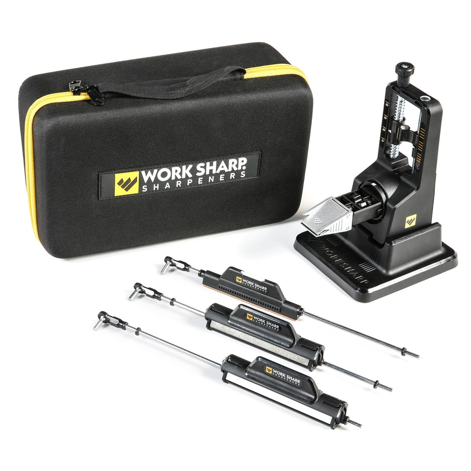 Work Sharp Precision Adjust Elite with angle dial enables precise blade angles for sharper cuts.