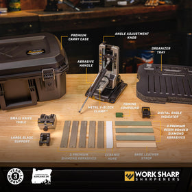 Work Sharp Pro Elite angle indicator display for precise sharpening