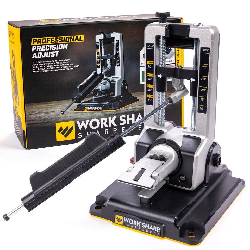 Work Sharp Professional Precision Adjust Knife Sharpener with angle dial enables precise bevels