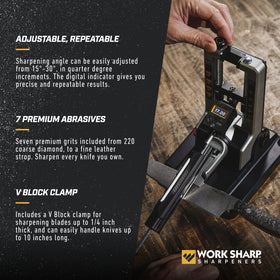Sturdy metal construction of Work Sharp sharpener ensures durability