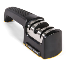 Work Sharp Pull Through Knife Sharpener compact front view for easy storage and quick sharpening.