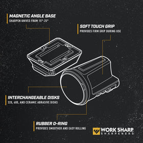 Work Sharp rolling knife sharpener coarse 320-diamond for quick edge restoration.