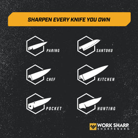 Work Sharp rolling knife sharpener fine ceramic for smooth finishes.