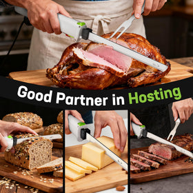 WORKPRO cordless knife offers flexible, cord-free carving for turkey and fish.