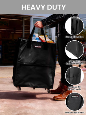 WORKPRO foldable design for compact storage between errands.