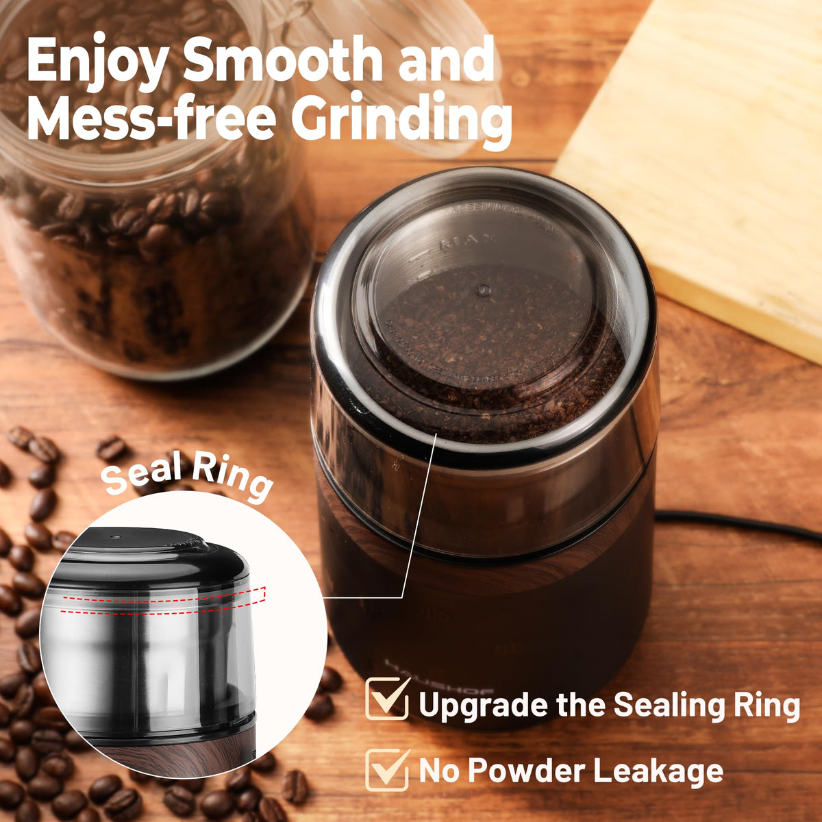 WORKPRO HAUSHOF grinder dishwasher-safe bowl for easy cleaning