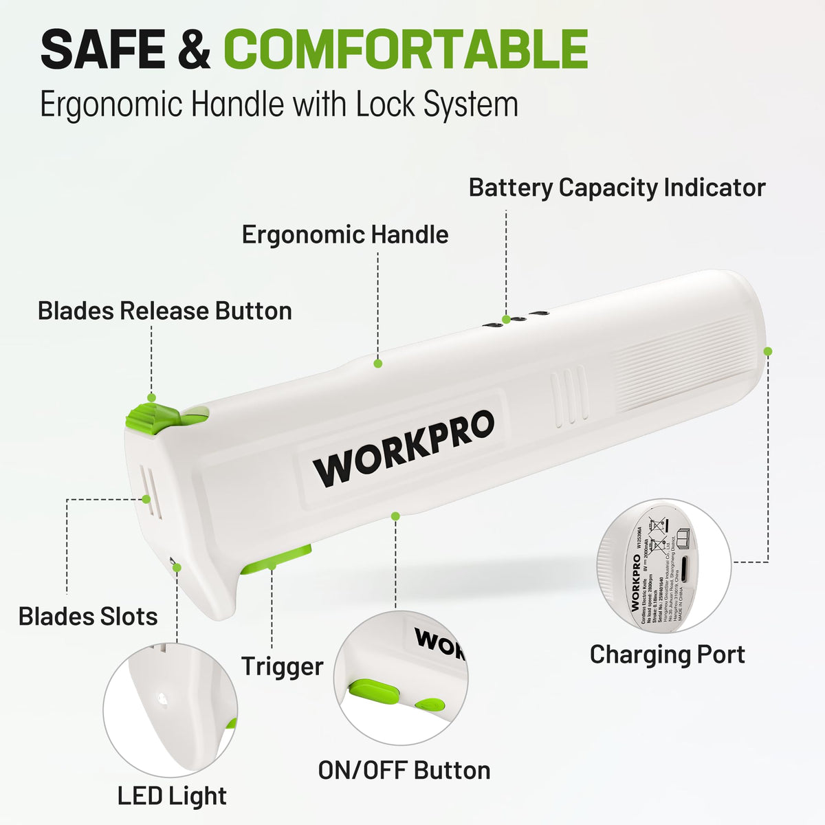WORKPRO serving fork helps steady slices for easy serving.