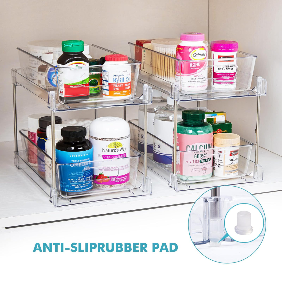 World-in-one multi-purpose storage organizer for cosmetics, spices, and snacks.