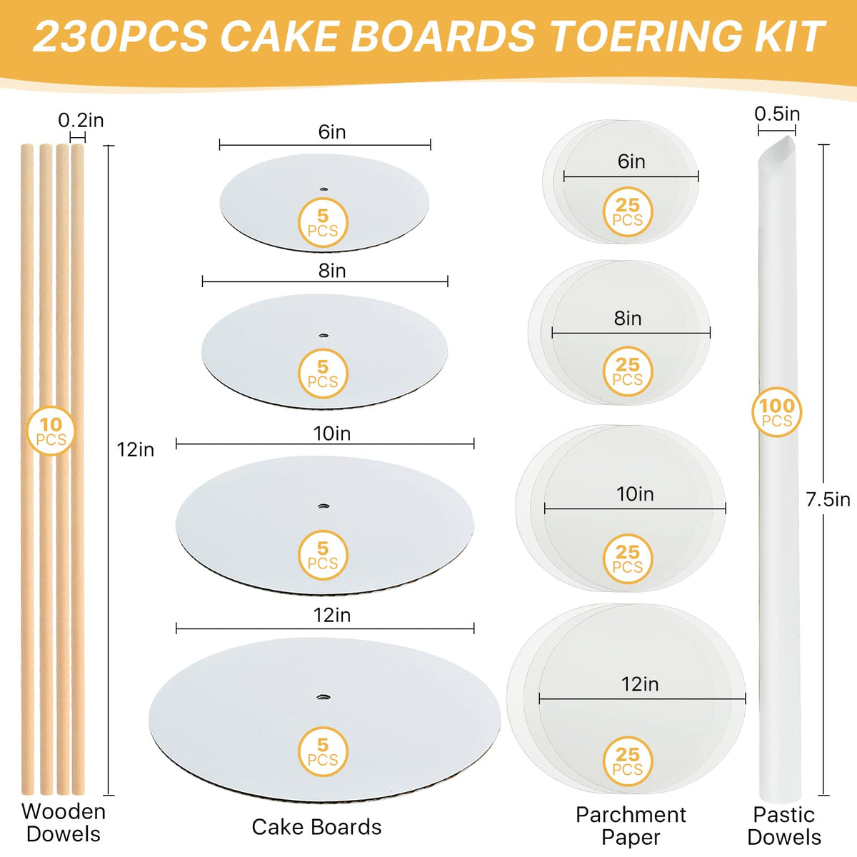 Worldity 8-inch cake board stacks balanced, elegant cake layers.