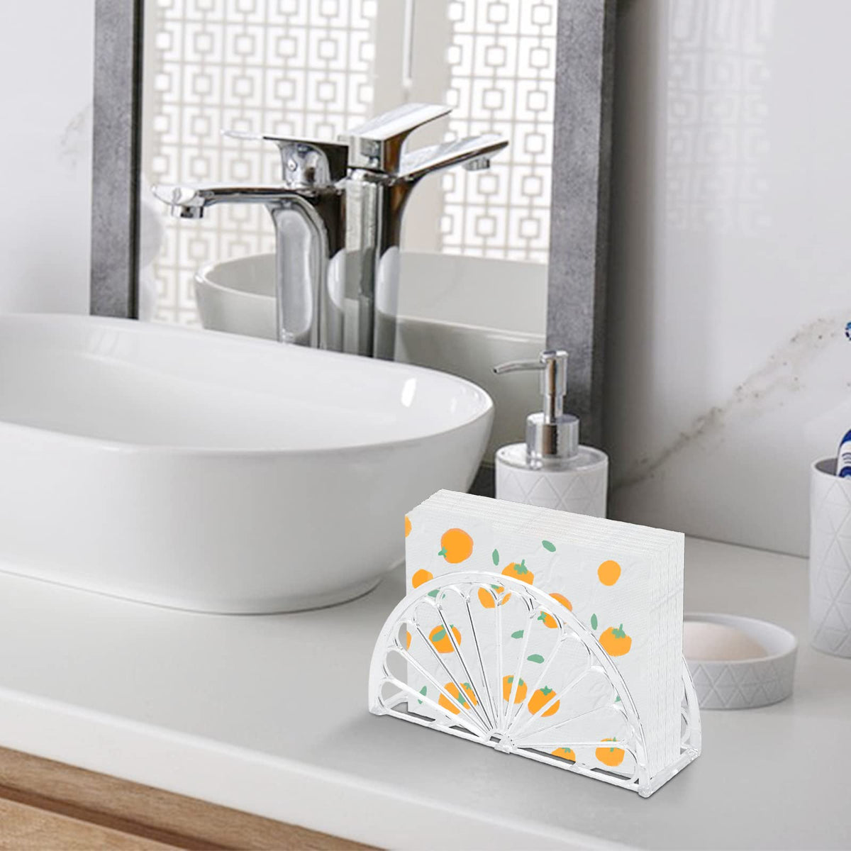 Worldity napkin holder fits home dining, cafe, and bar settings.