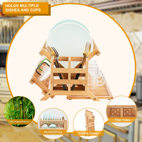 Worthyeah large-capacity rack holds plates, cups, and utensils.