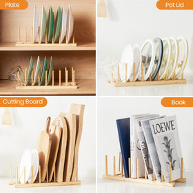 Worthyeah multi-use bamboo rack doubles as a bookshelf or laptop stand.