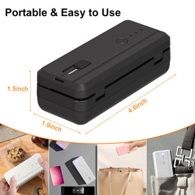 Rechargeable WOSERLD sealer with 1300mAh battery powers cordless sealing of snacks and pet food.