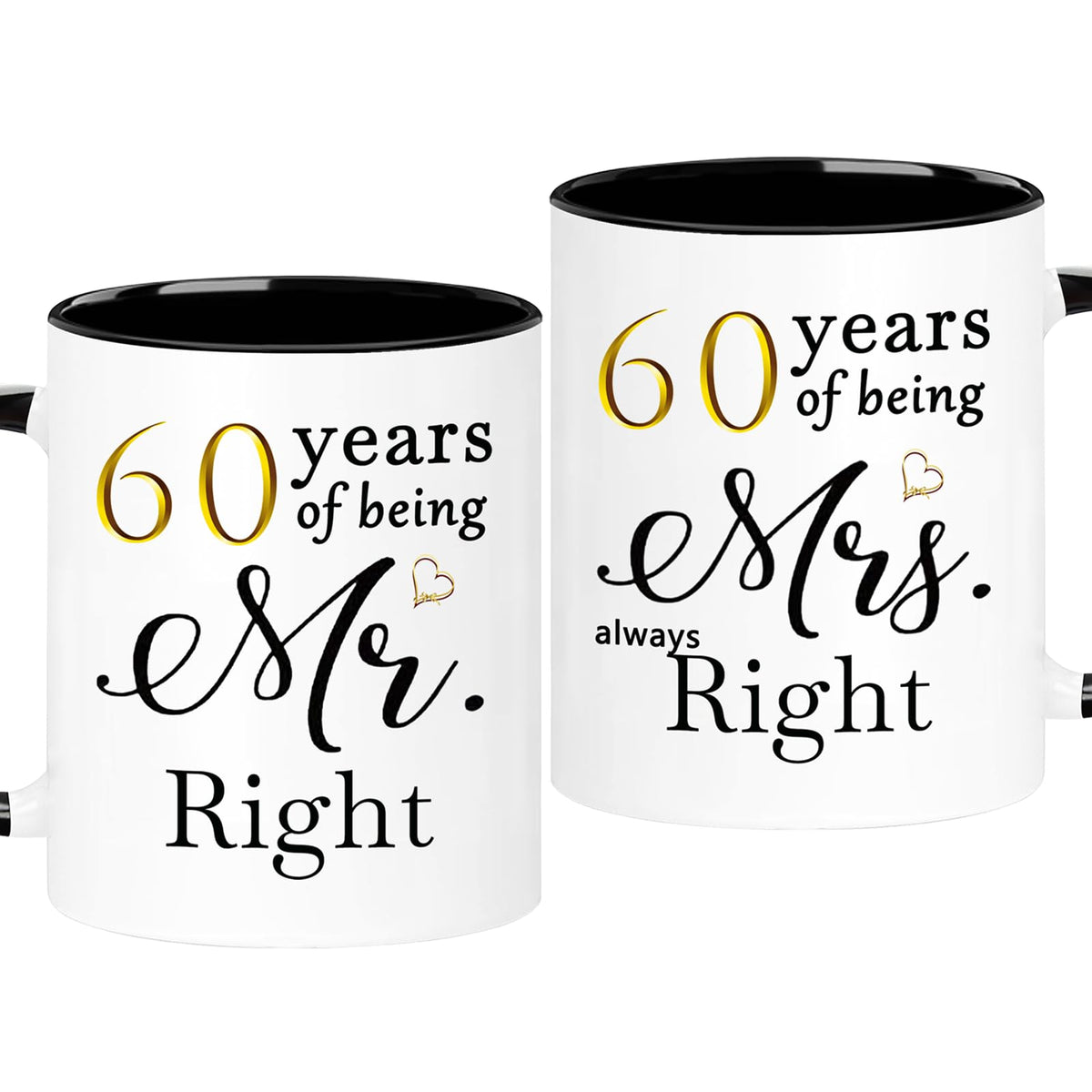 WOSIWULA 60th anniversary mugs in a gift-ready box for couples.