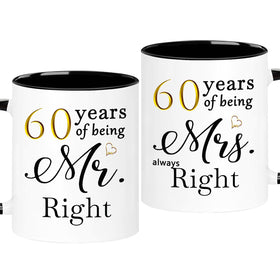 WOSIWULA 60th anniversary mugs in a gift-ready box for couples.
