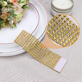 Wotoban rhinestone napkin ring gold enhances wedding table decor.