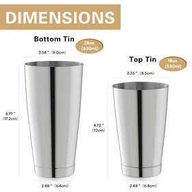 WOTOR Boston Shaker professional bar tools for home and commercial use.