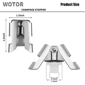 WOTOR dishwasher-safe champagne stopper cleans quickly after use.