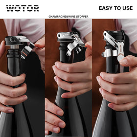 WOTOR silicone seal stopper provides airtight seal for bottles.