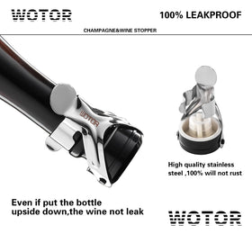 WOTOR stainless steel stopper seals red and white wine bottles.