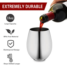 WOTOR unbreakable metal wine glass ideal for camping and poolside sipping.