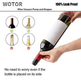 WOTOR Air removal pump reduces oxidation for fresher wine.