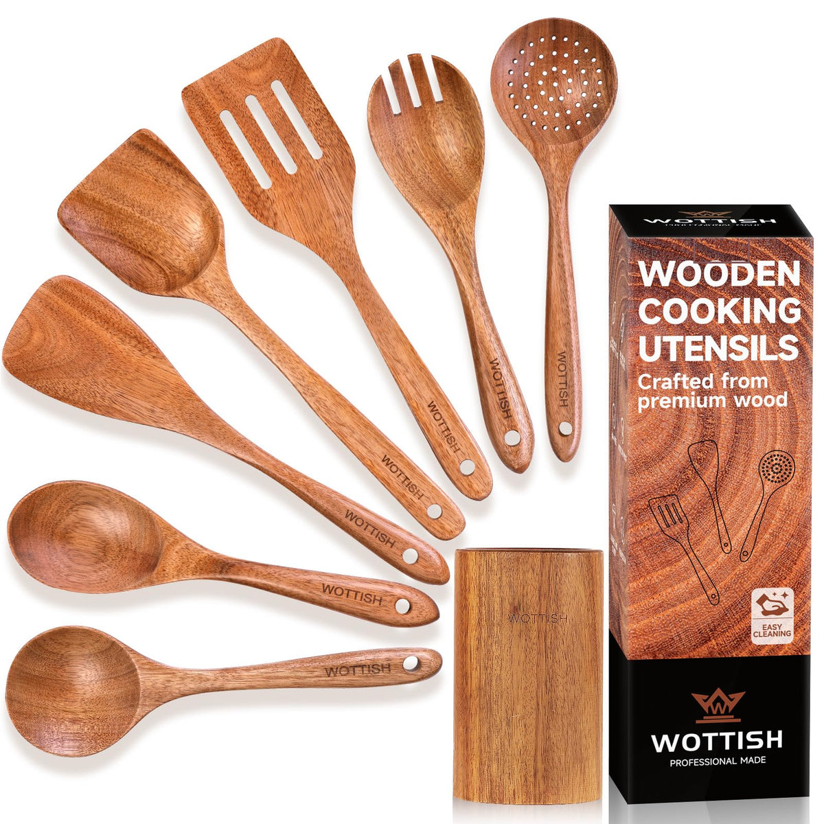 WOTTISH wooden utensil holder keeps tools within reach and dry