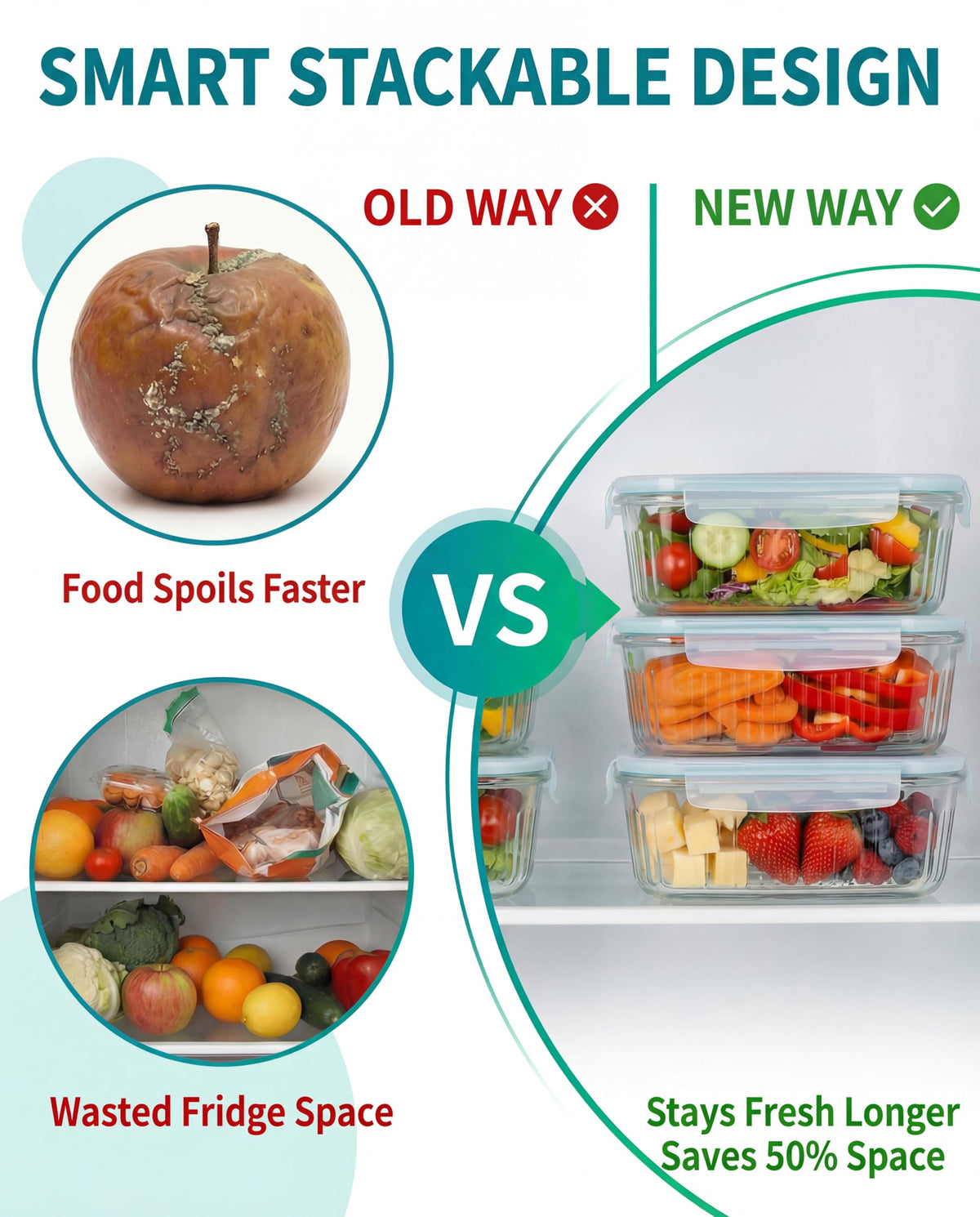 WOVOW dishwasher-safe glass container simplifies cleanup after meals.