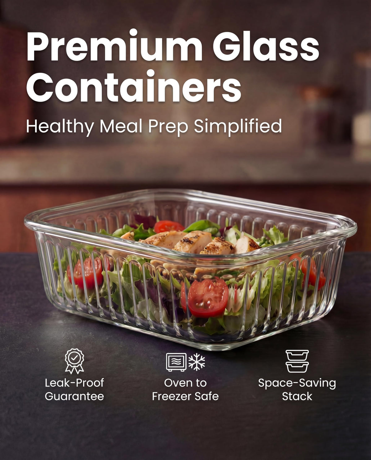 WOVOW oven-safe glass container suitable for baking and serving direct from oven.