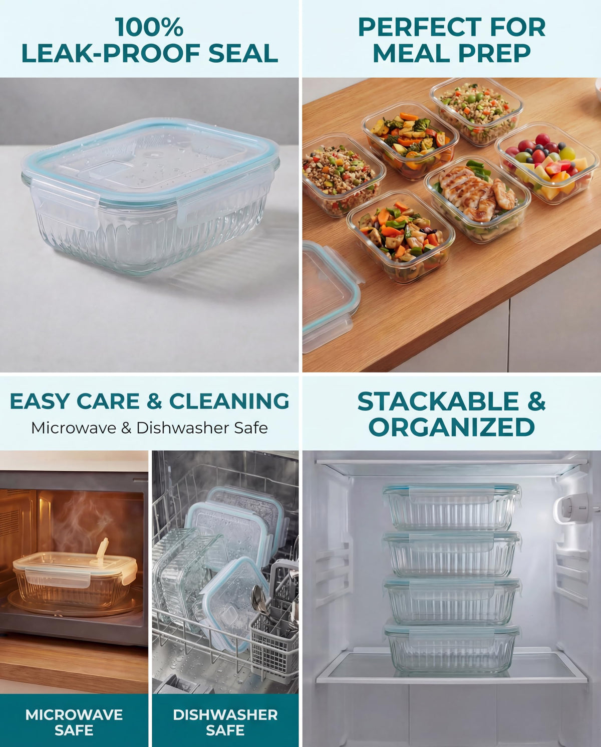 WOVOW stackable design saves fridge space while staying organized.