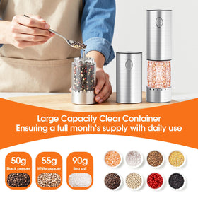 WOWBOX multi-spice capacity handles salt, pepper, cumin, chili flakes and more
