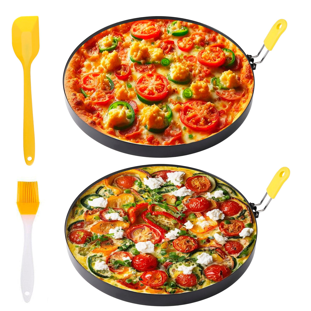 WOWITIS 10-inch omelette ring on a pan for large, evenly cooked eggs.