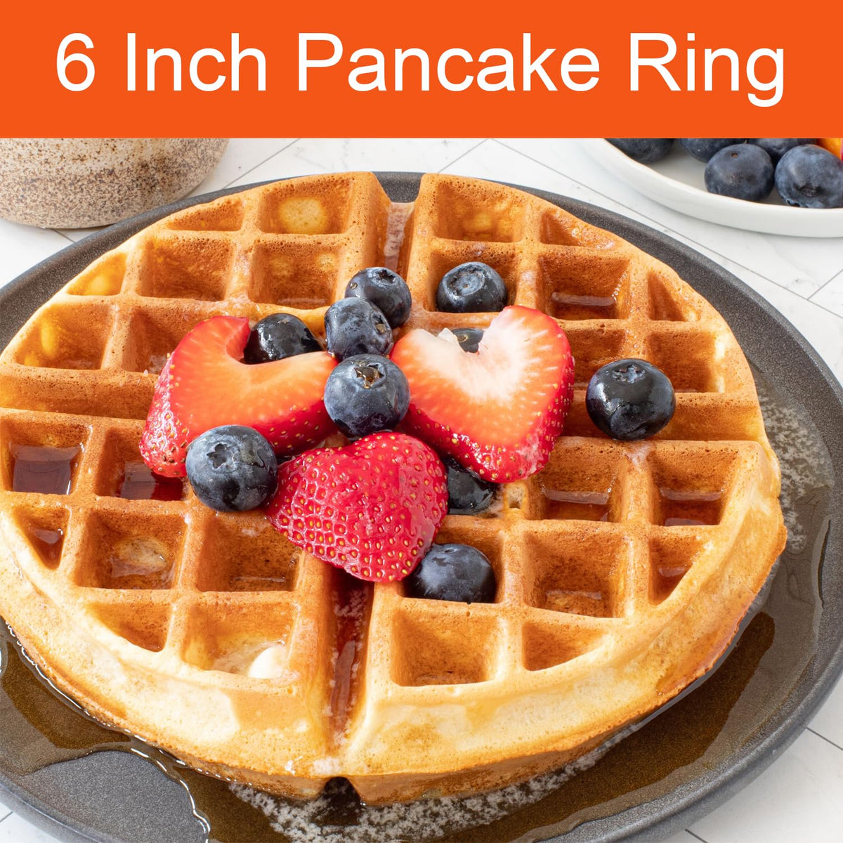 WOWITIS 6-inch pancake ring nonstick coating close-up for easy release