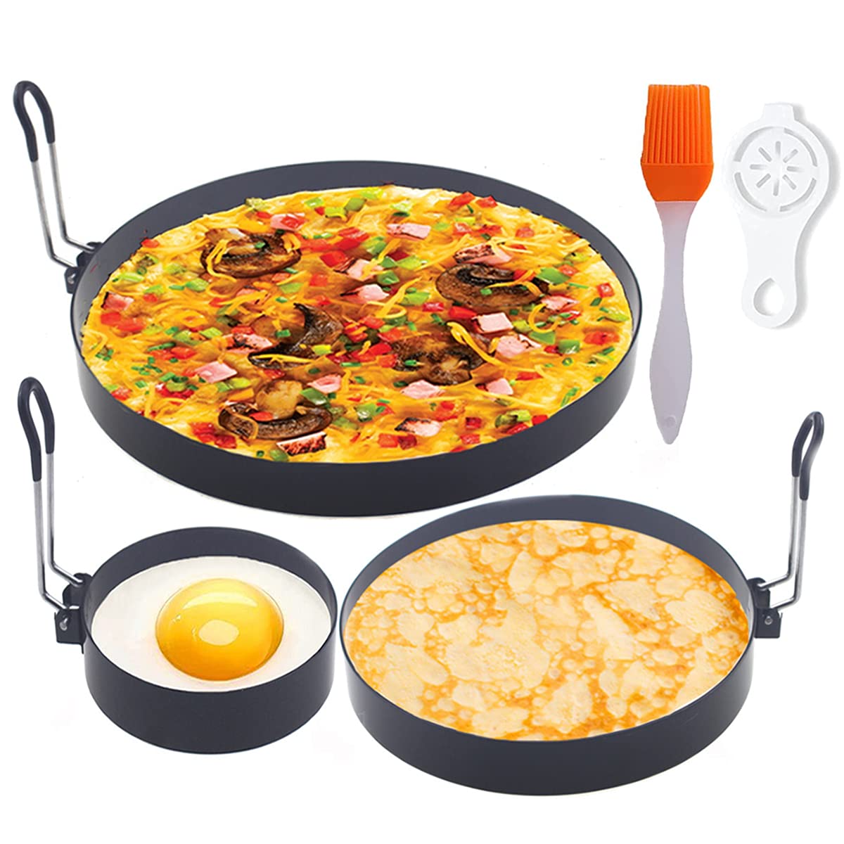 WOWITIS 8-inch omelette ring for perfect large omelets