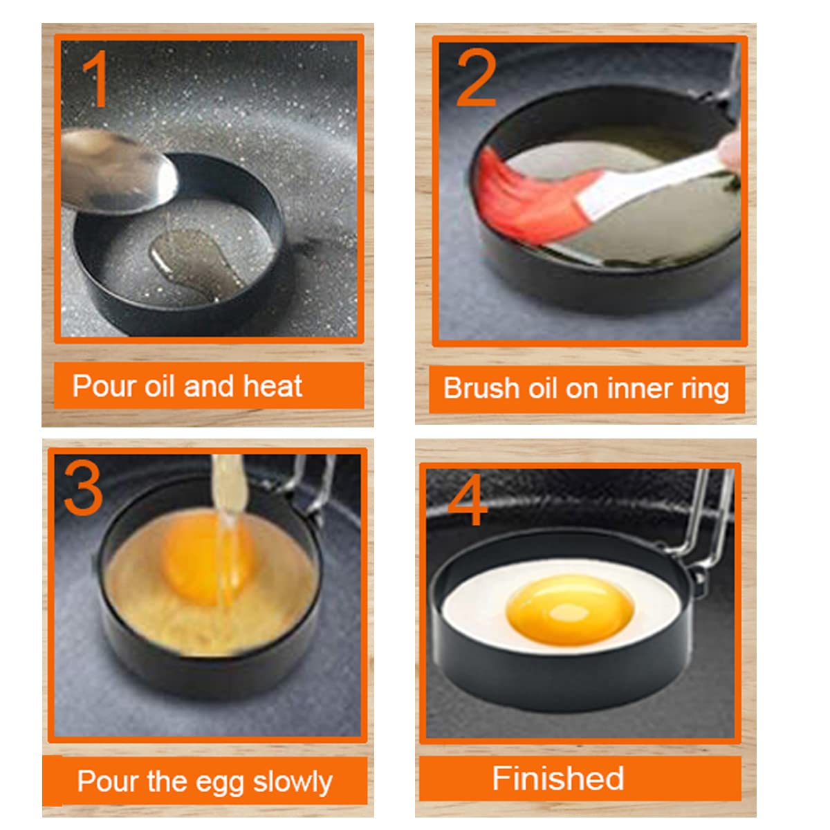 WOWITIS multi-use egg ring set for poached eggs and more
