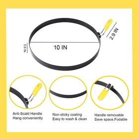 WOWITIS silicone-handled omelette ring with handle folded for storage.