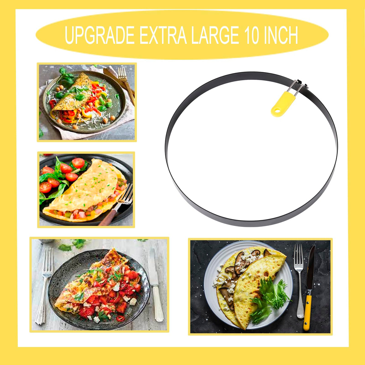 WOWITIS two-pack egg rings arranged on pan ready for cooking.