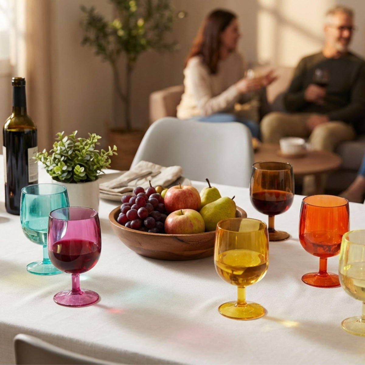WowProLiv 8.5 oz plastic stem glass on a party table