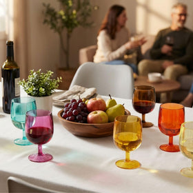 WowProLiv 8.5 oz plastic stem glass on a party table