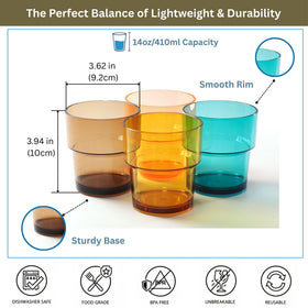 WowProLiv green 14 oz tumbler, shatterproof and kid-friendly