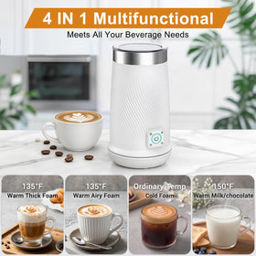 Wowteam Milk Frother heated milk up to 240ml for family-sized drinks.