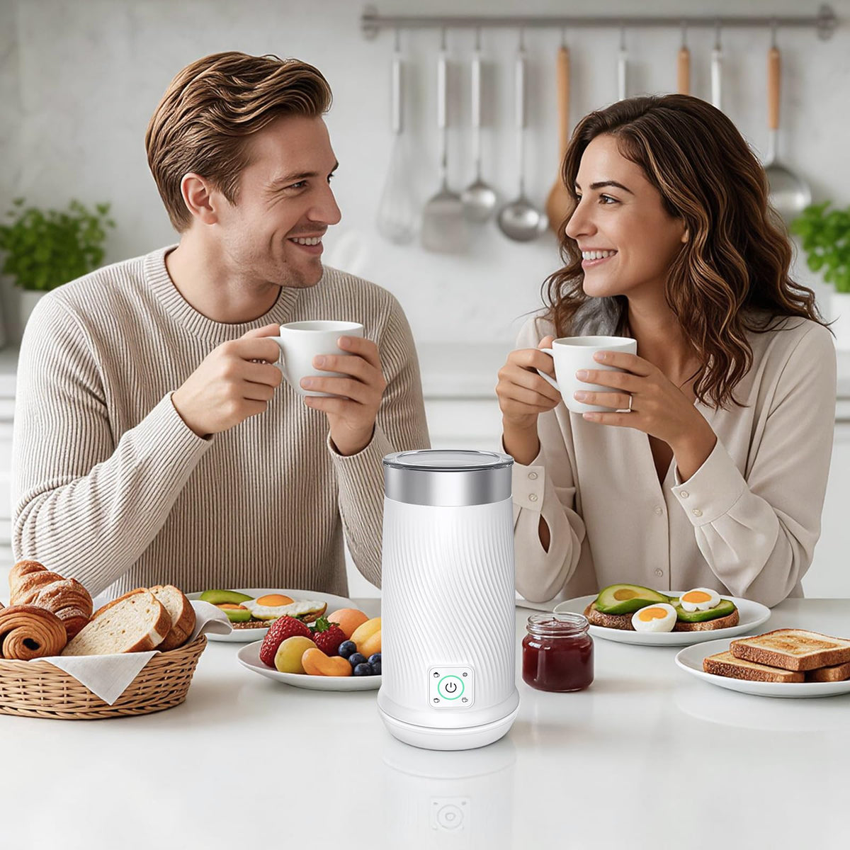 Wowteam Milk Frother compact design fits small countertops for everyday use.