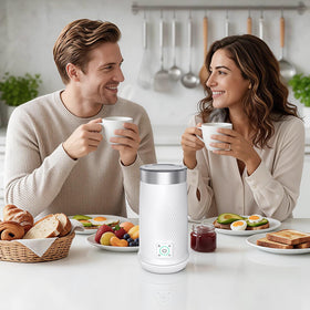 Wowteam Milk Frother compact design fits small countertops for everyday use.
