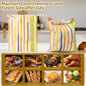 Two Wozskaf bread bags on display, versatile kitchen storage option.