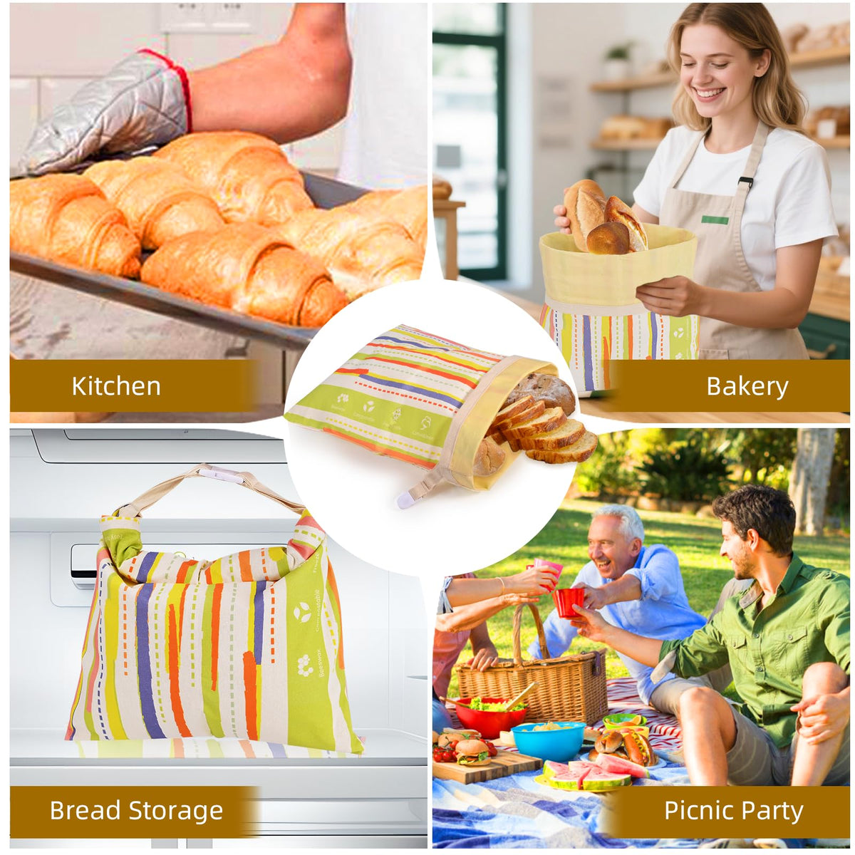 Wozskaf bread bag being wiped clean for easy maintenance.
