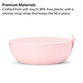W&P Porter Bowl snap tight silicone strap secures the lid for portable use